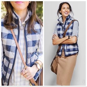 Blue Plaid Quilted Excursion J.Crew Puffer Vest
